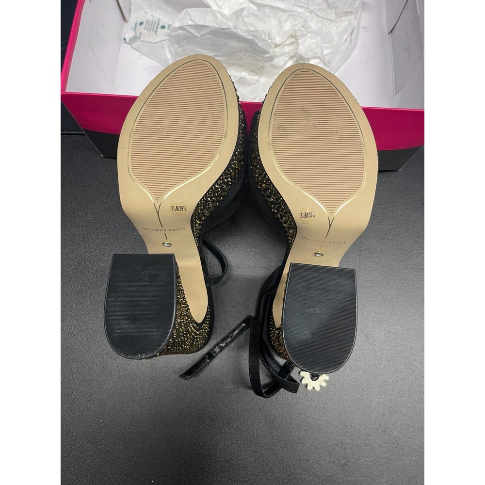 NEW Vince Camuto Women's Inna Platform Sandal Black Studded Rhinestones Sz 8.5M - Picture 6 of 7